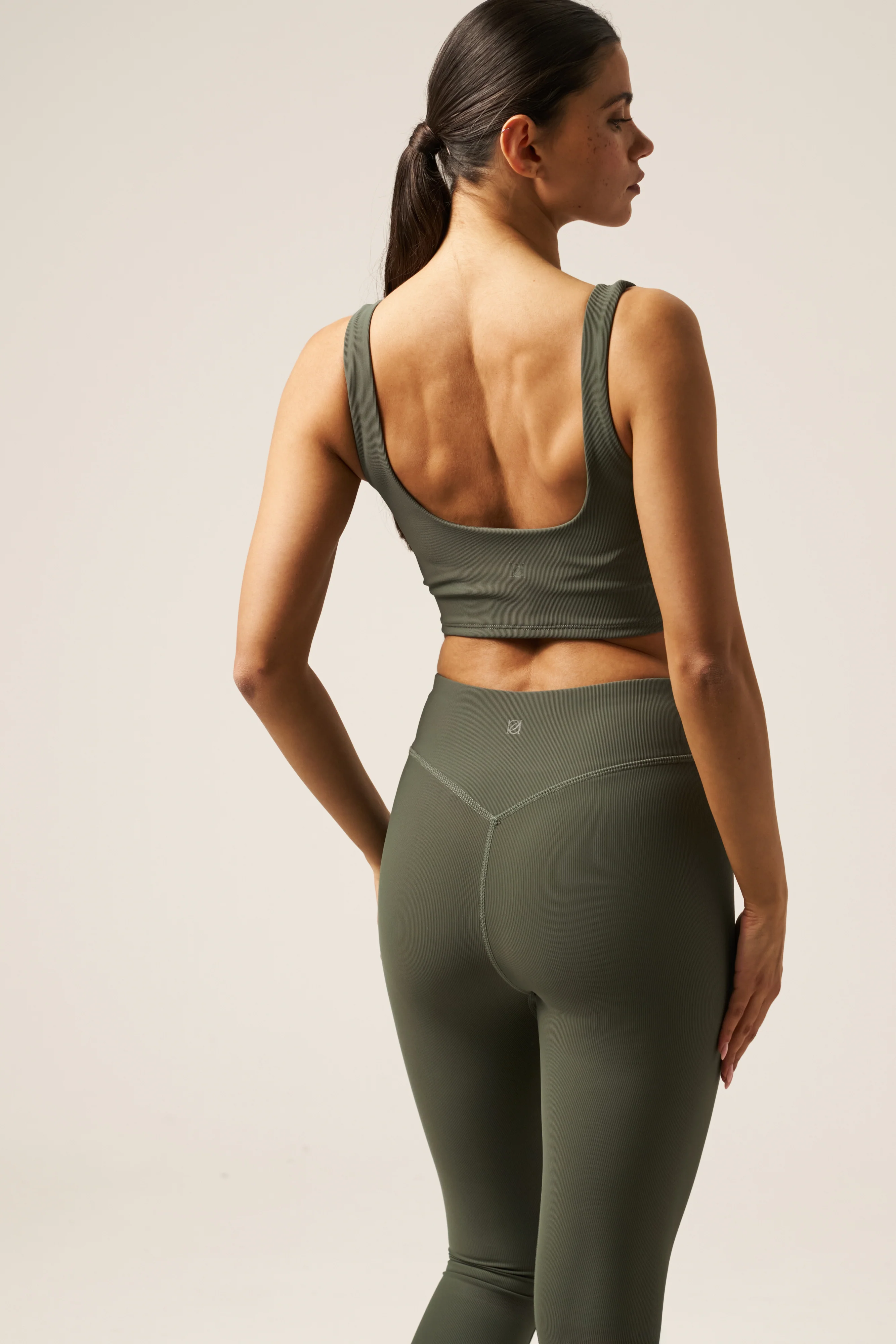 The Sculpt Built In Sports Bra - Dusty Khaki - Image 4