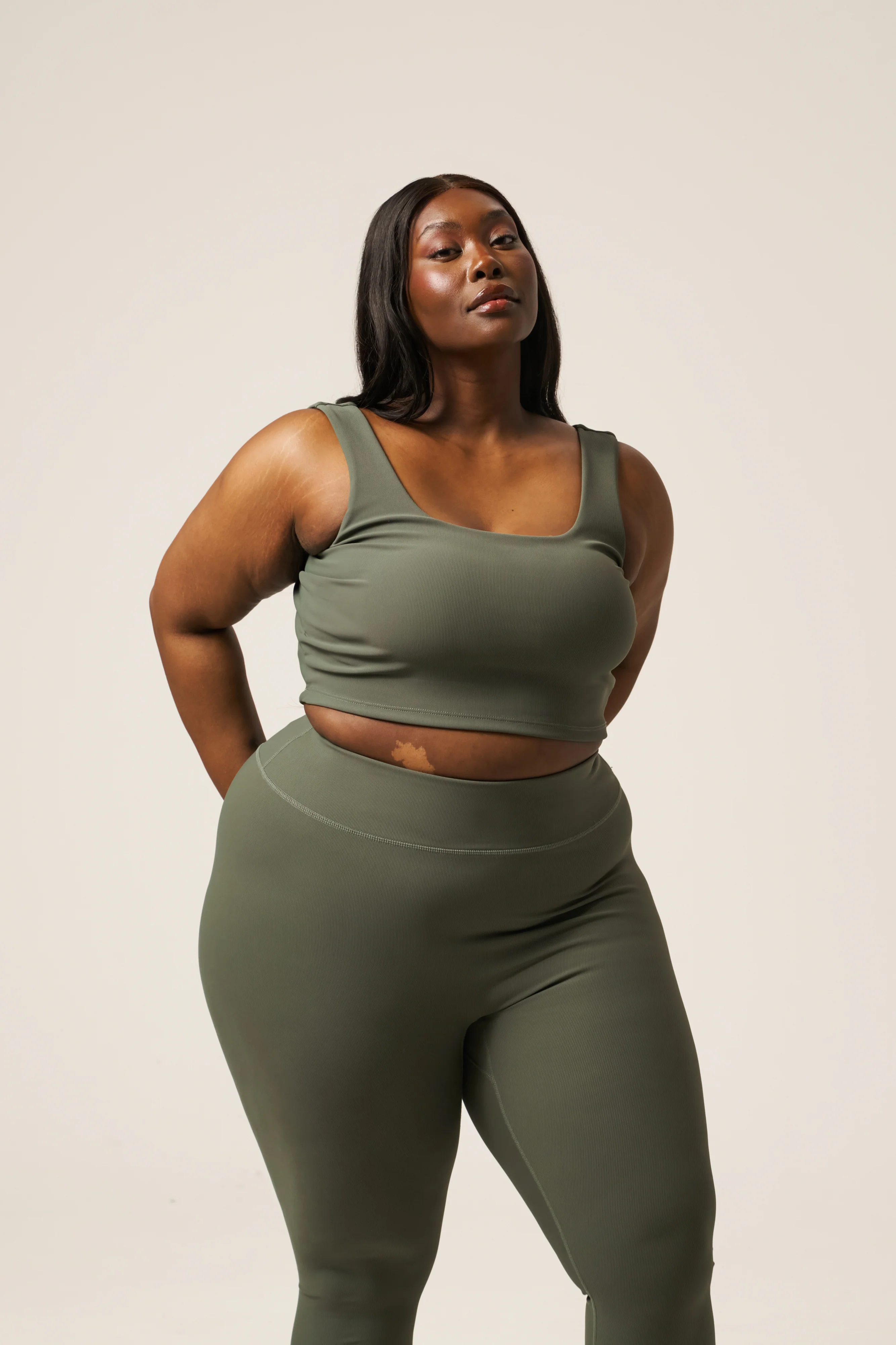 The Sculpt Built In Sports Bra - Dusty Khaki - Image 6