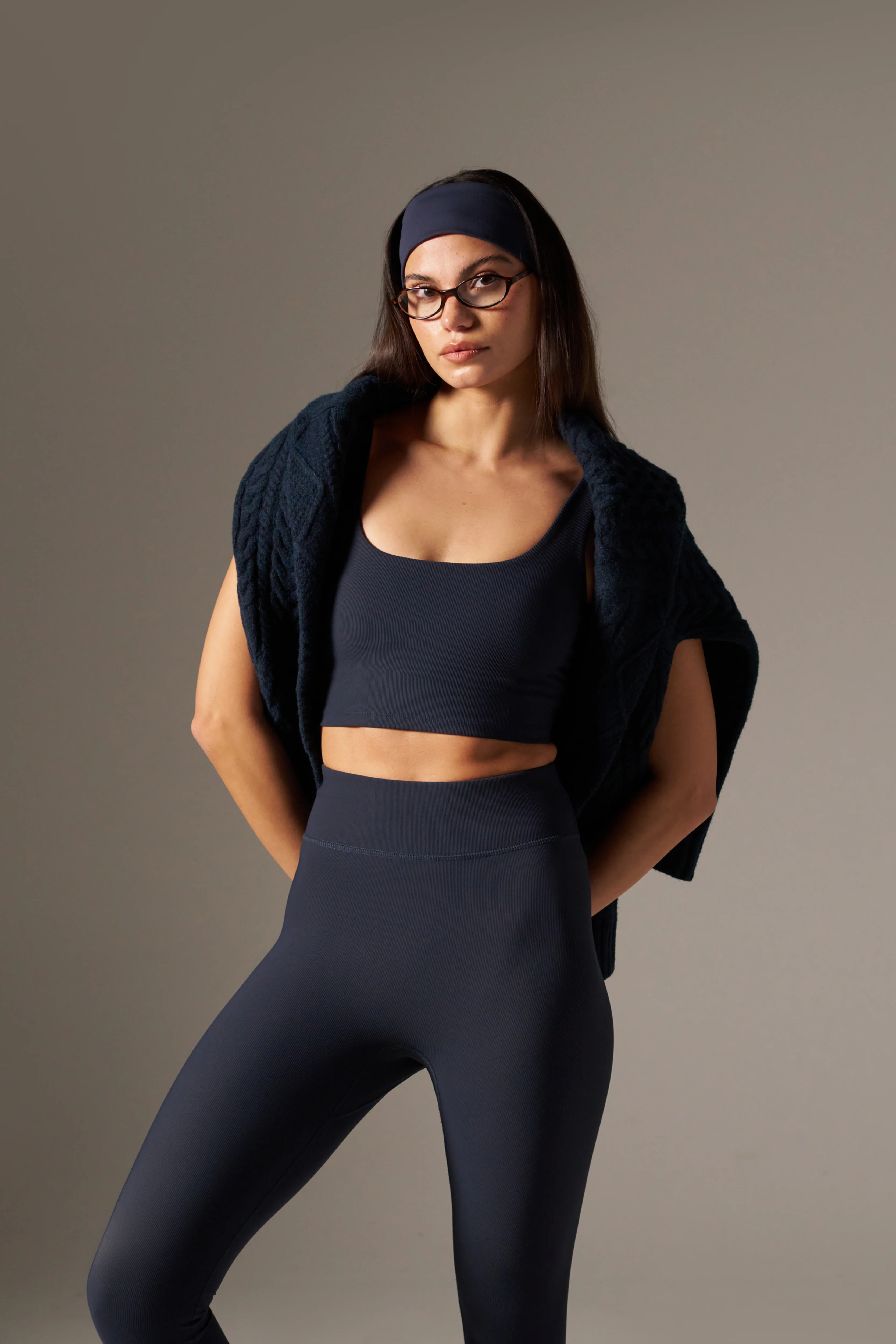 The Sculpt Built In Sports Bra - Midnight Blue - Image 3