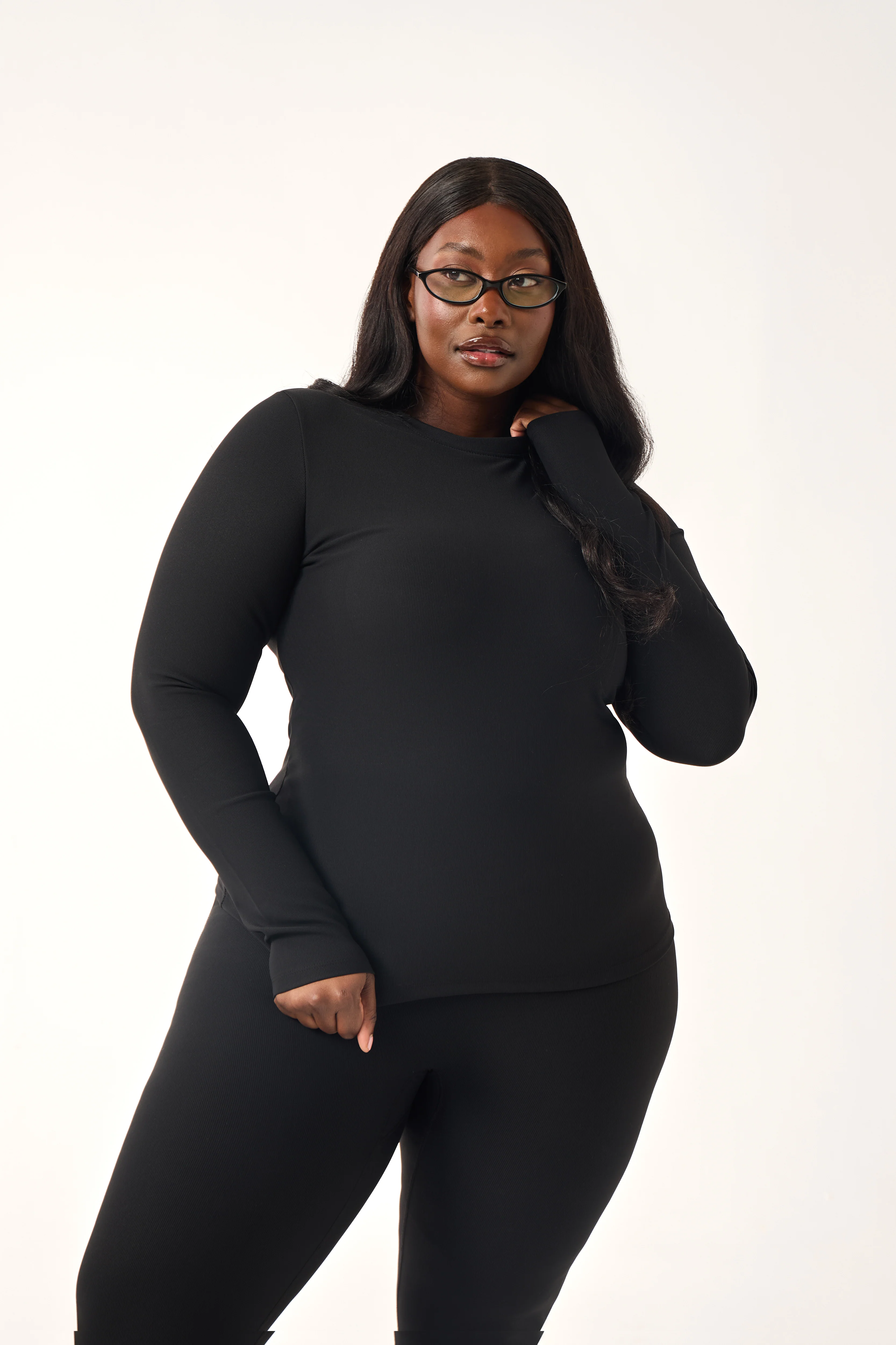 The Sculpt Crew Neck Built In Bra Top - Core Black - Image 5