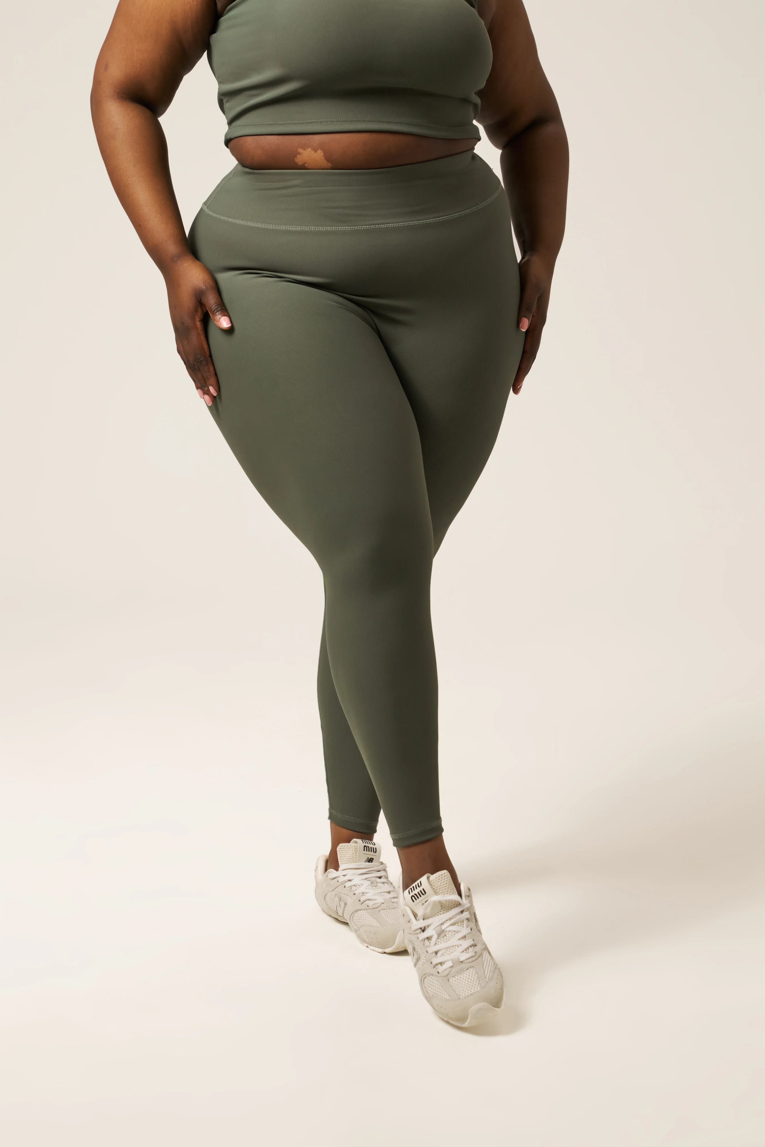 The Sculpt High Waist Leggings - Dusty Khaki - Image 8