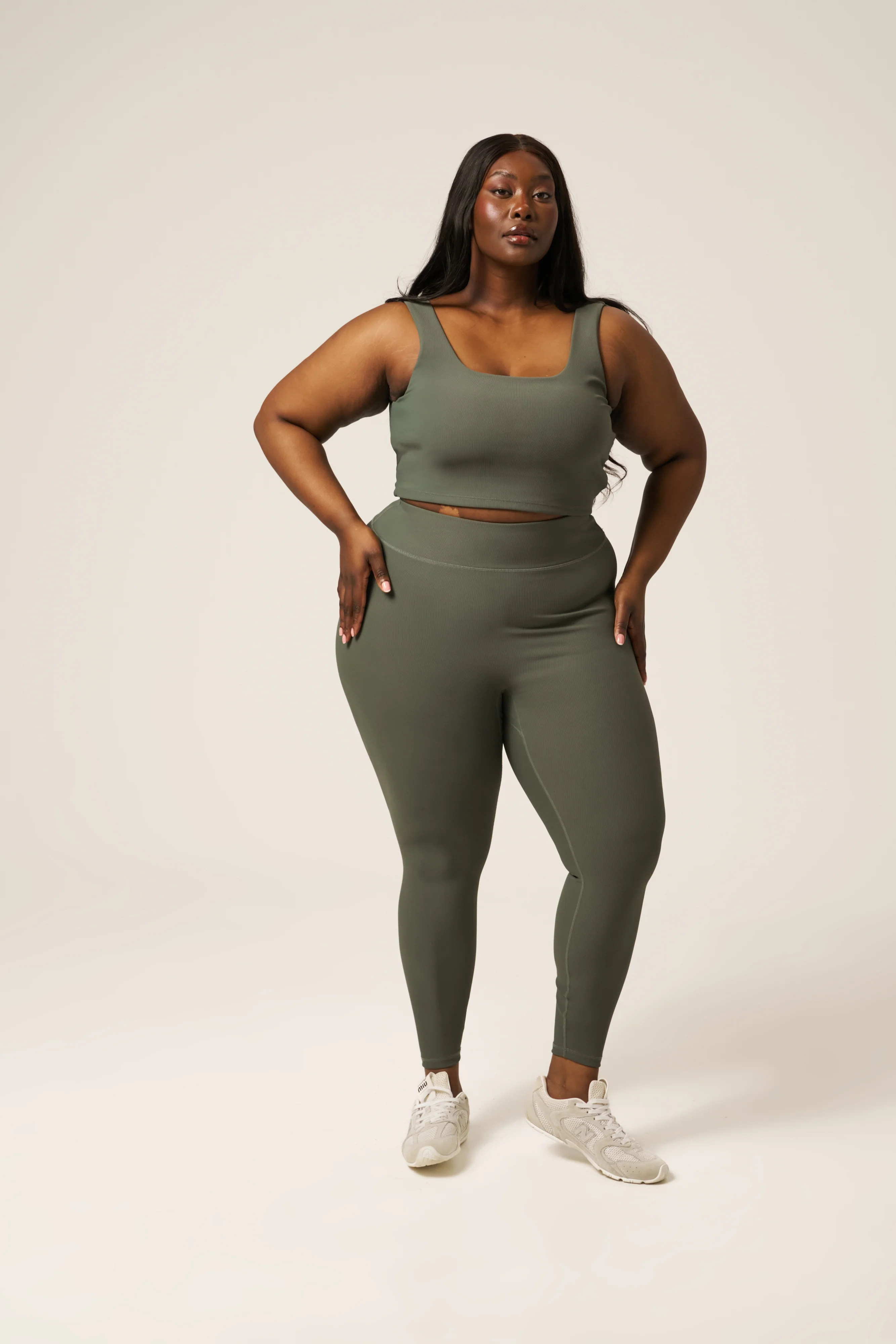 The Sculpt High Waist Leggings - Dusty Khaki - Image 9