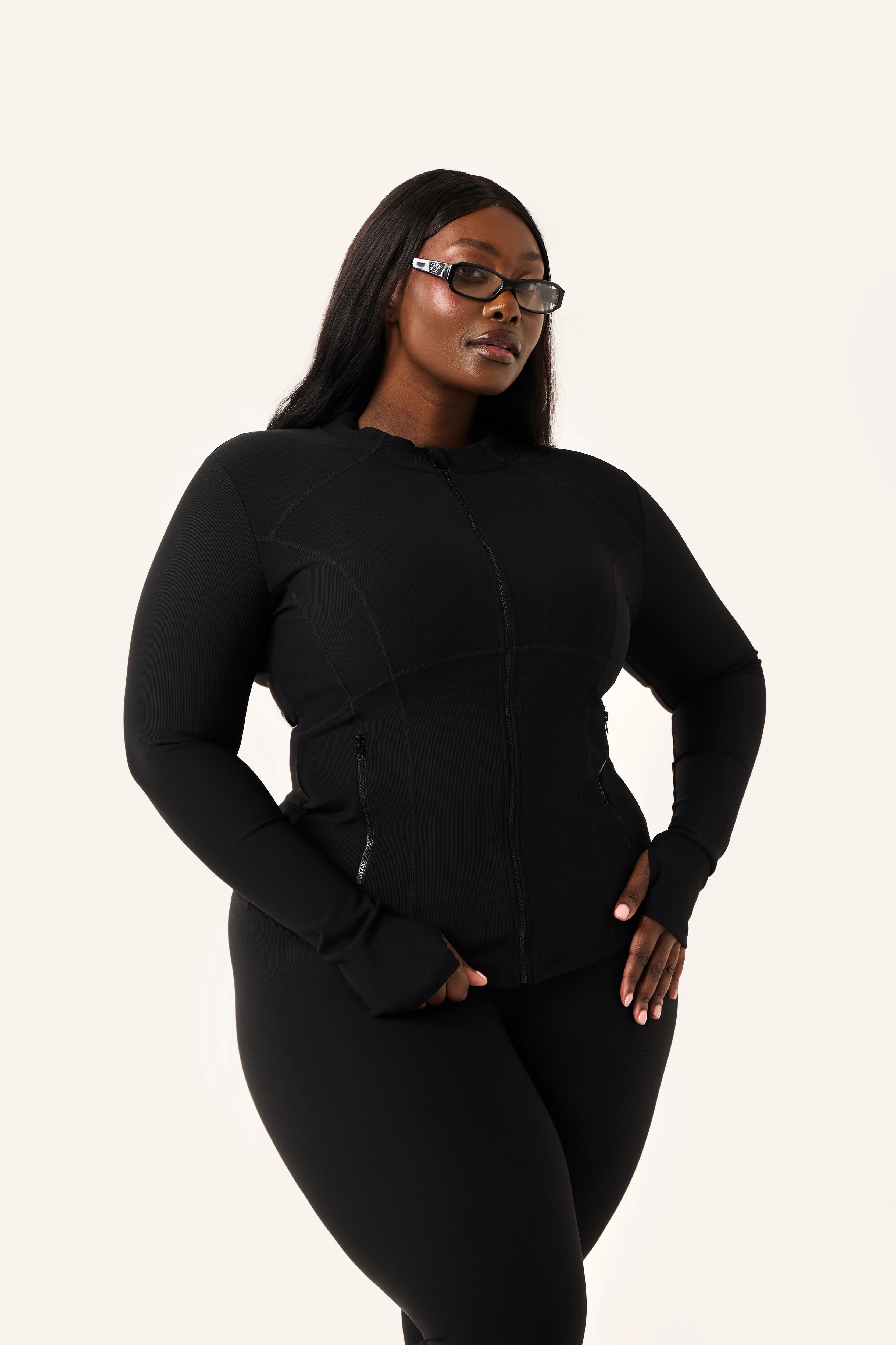 The Sculpt Zip Through Jacket - Core Black - Image 5