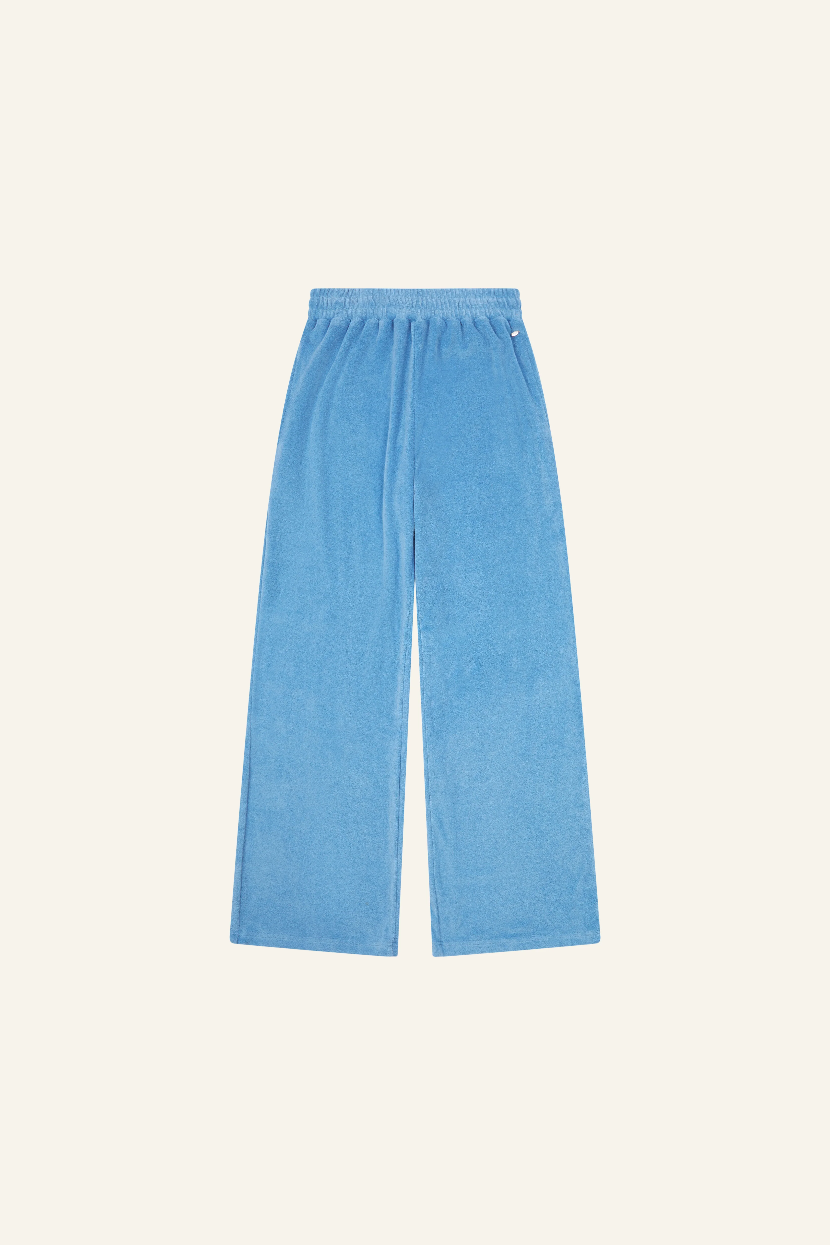Towelling High Waist Trousers - Aqua - Image 8
