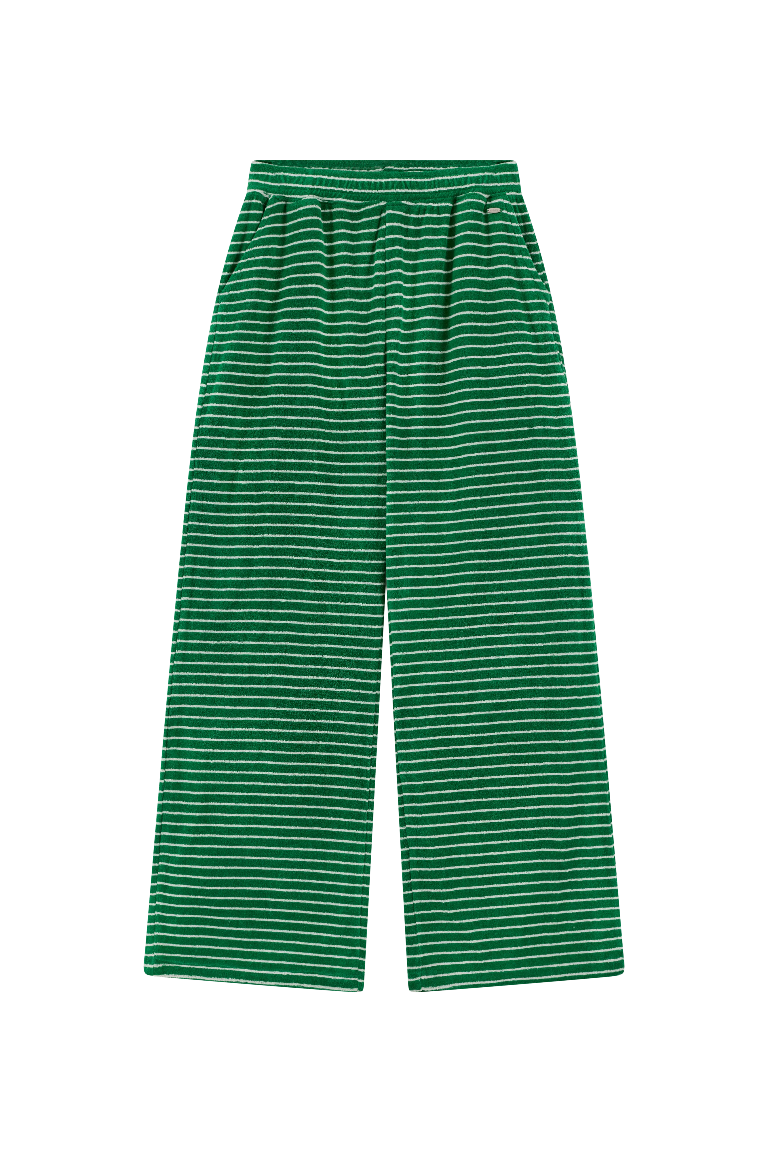 Towelling High Waist Trousers - Jelly Bean Green - Image 14