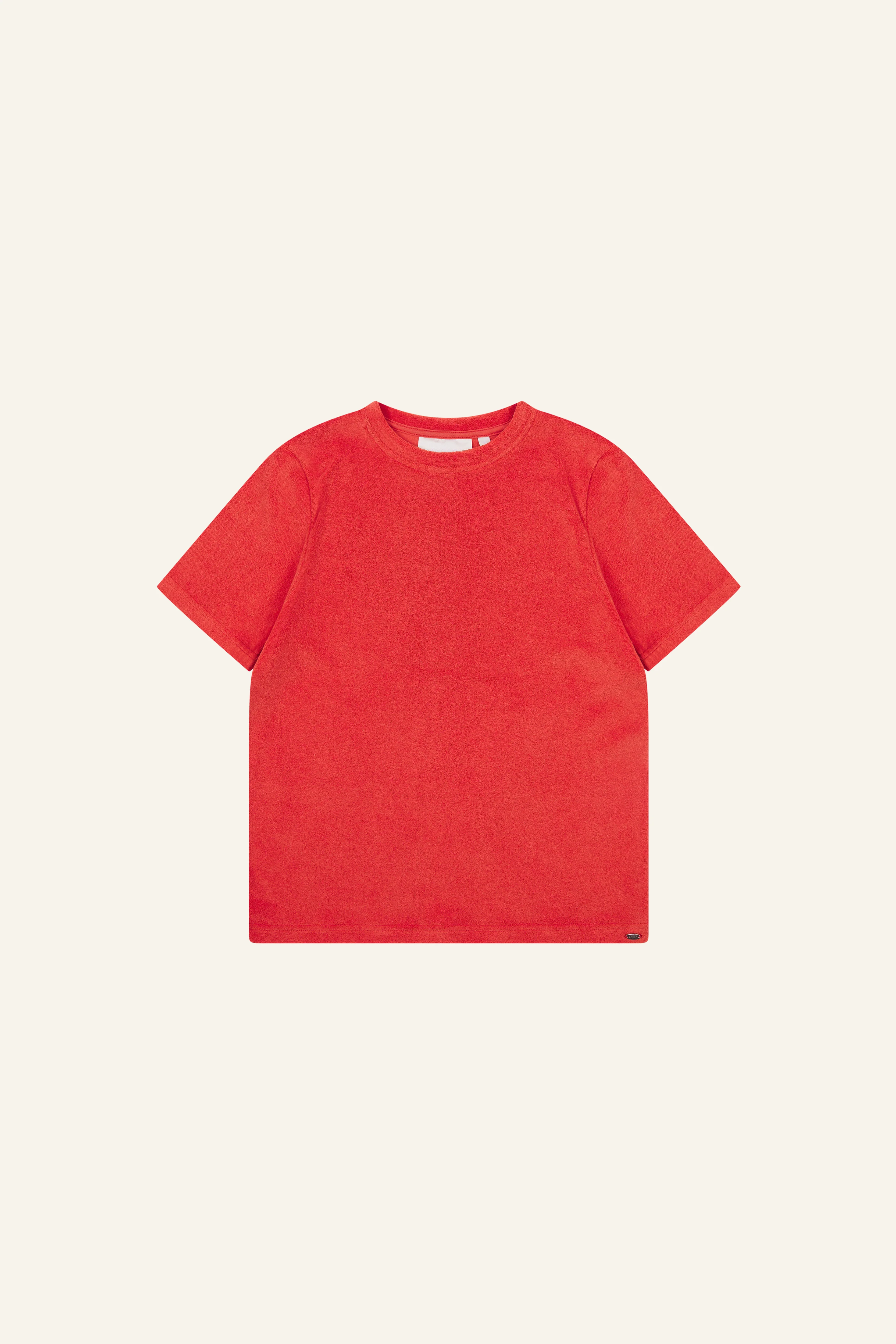 Towelling Short Sleeve T Shirt - Coral - Image 10