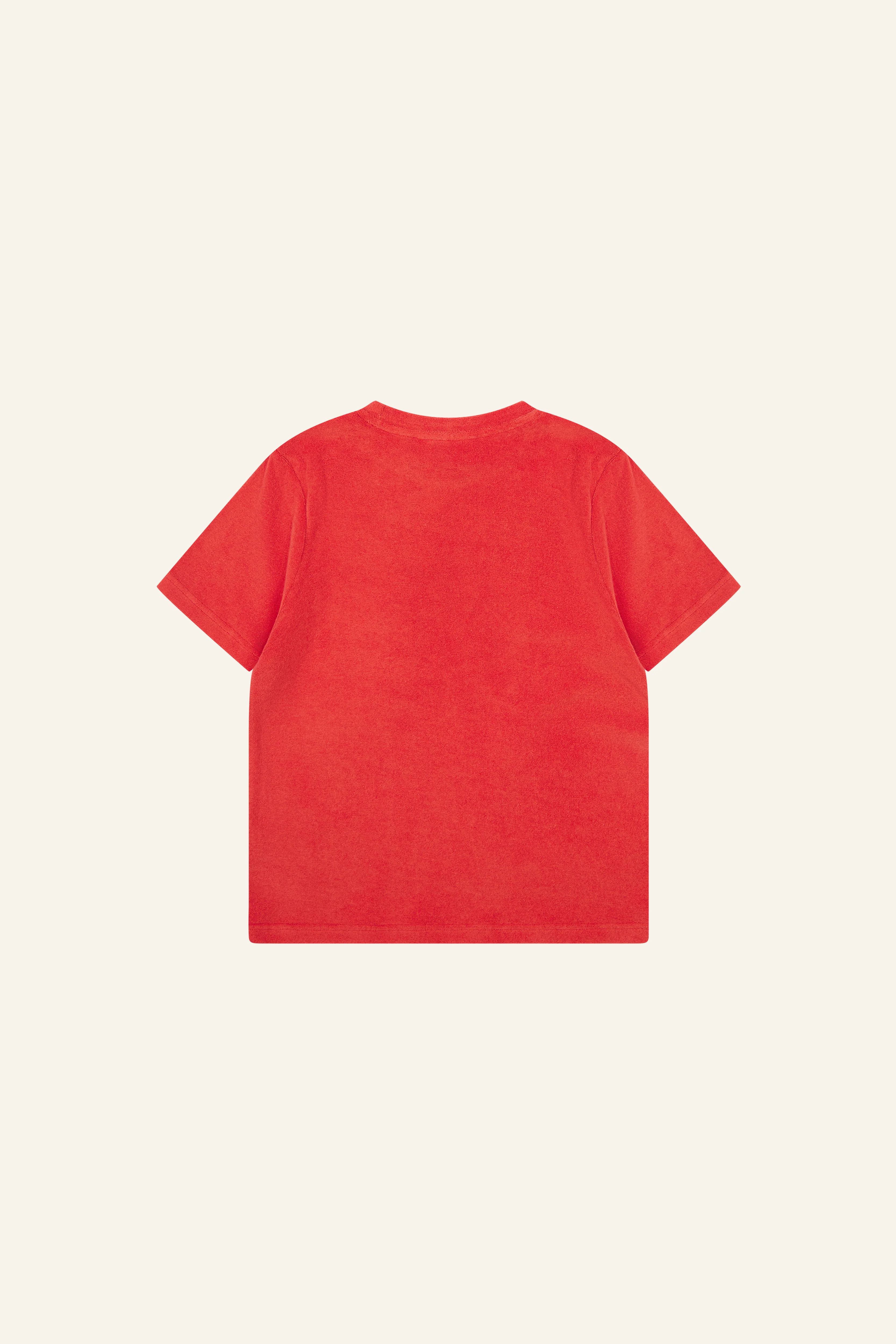 Towelling Short Sleeve T Shirt - Coral - Image 11