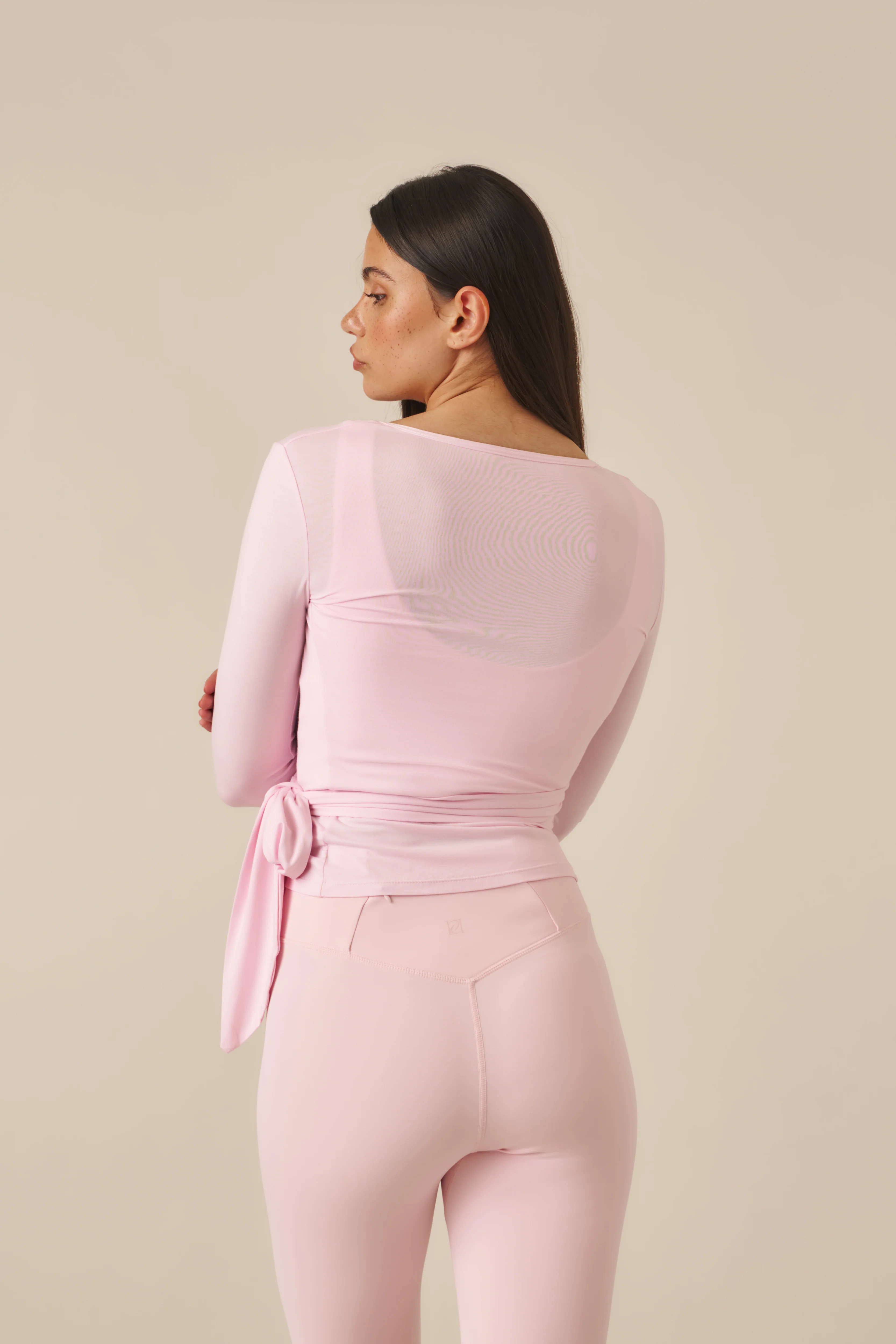 Ballet Wrap Long Sleeve Top - Ballerina Pink - Image 5