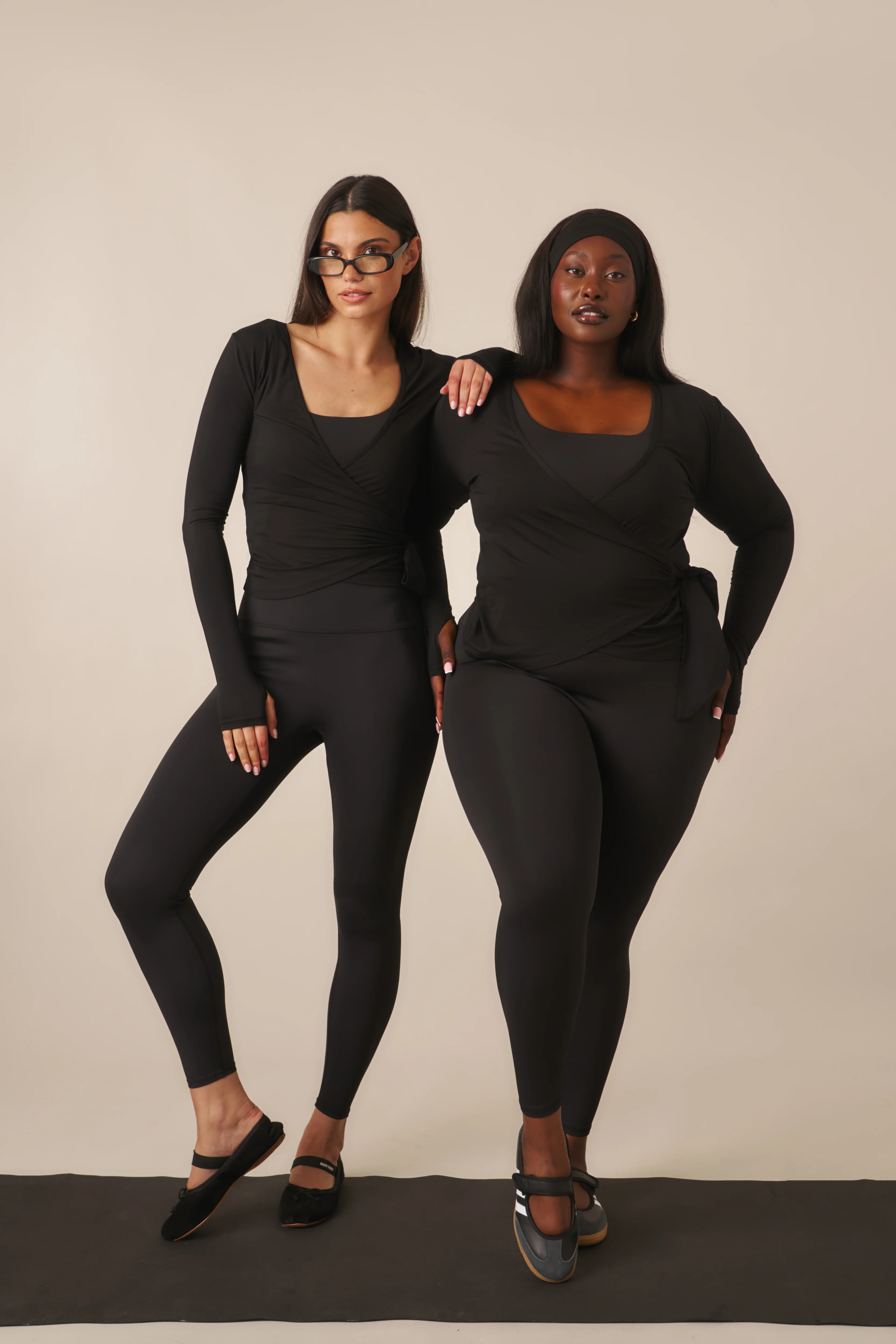 Ballet Wrap Long Sleeve Top - Core Black - Image 9