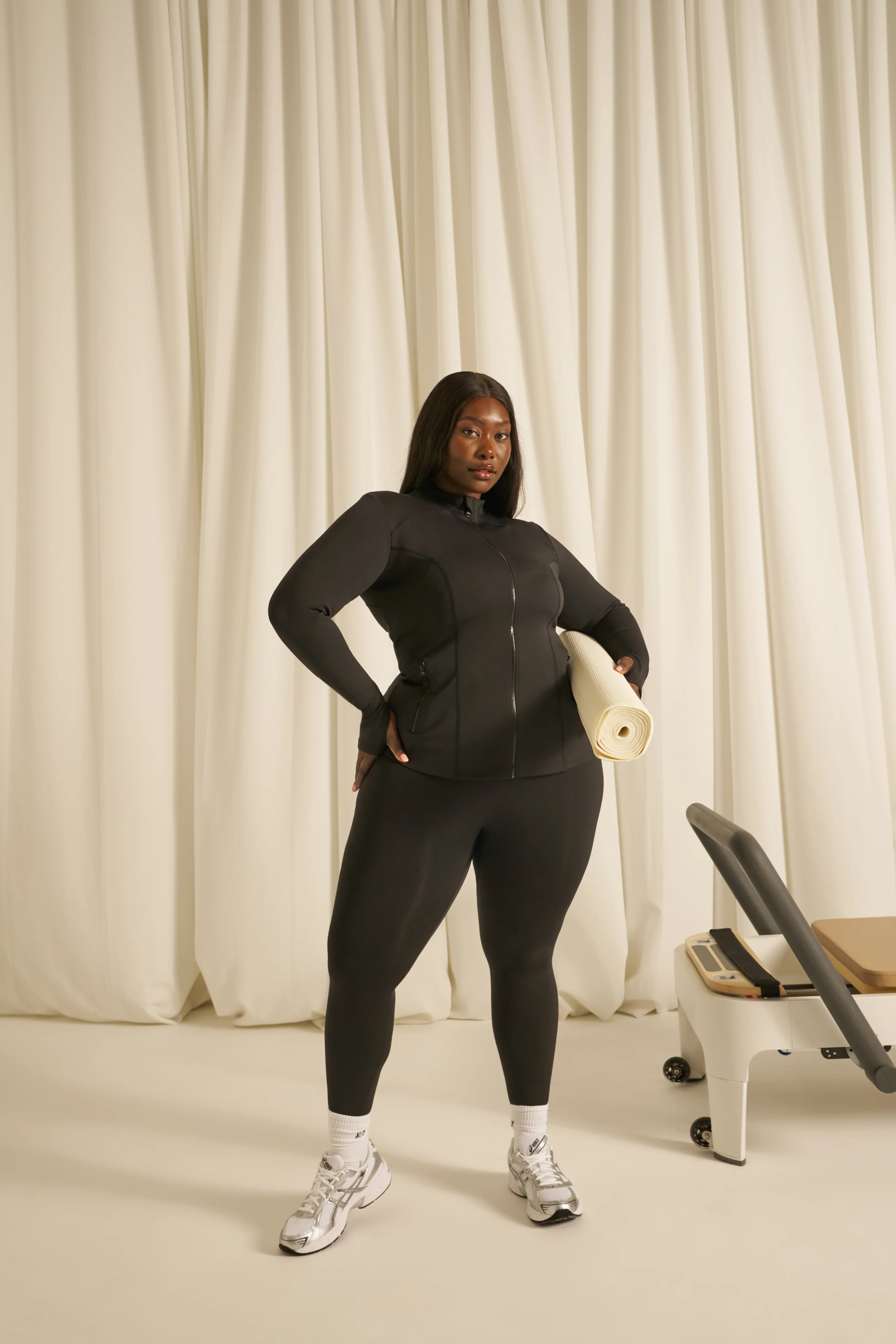 Smoothform Zip Through Seam Detail Active Jacket - Core Black - Image 16