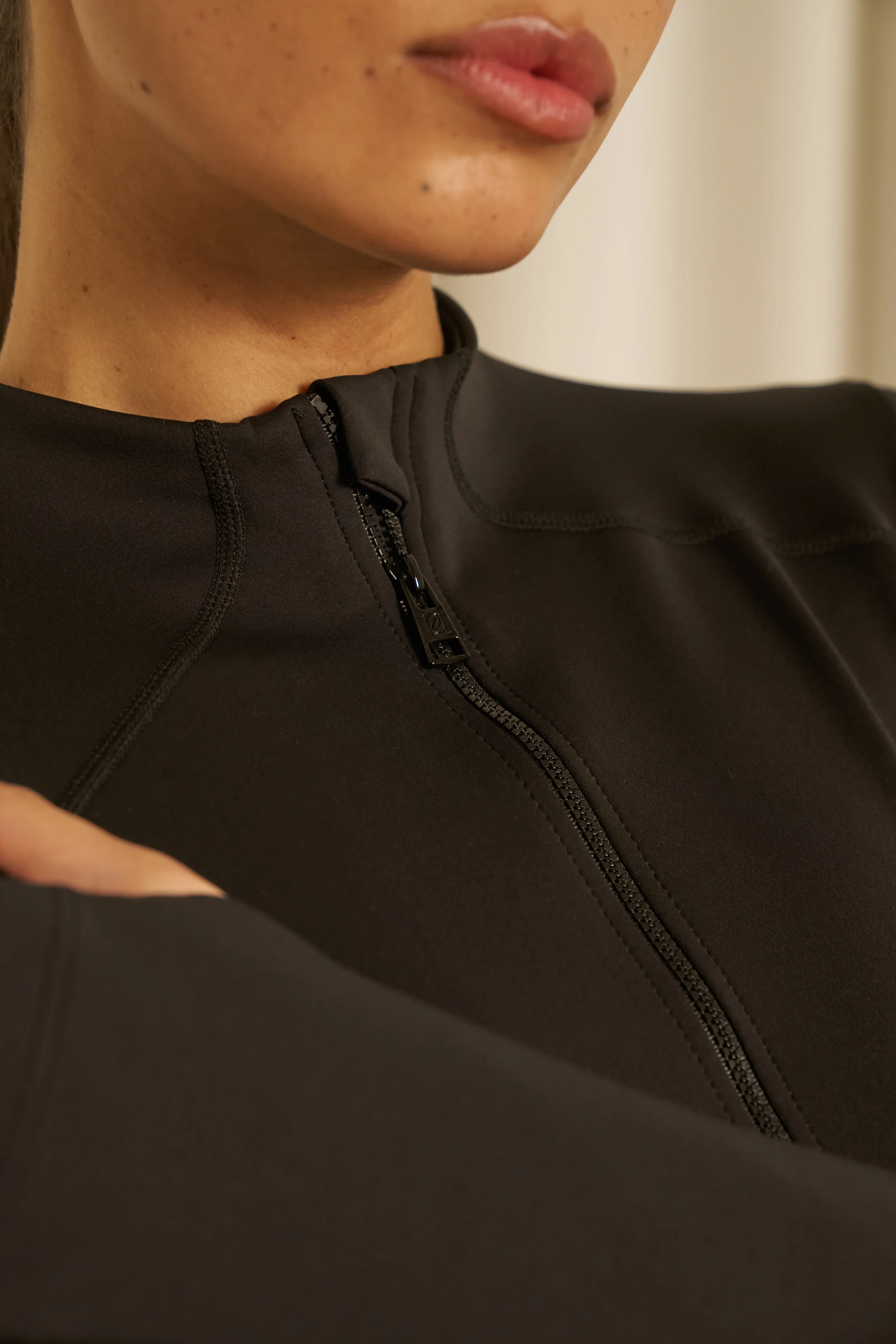 Smoothform Zip Through Seam Detail Active Jacket - Core Black - Image 8